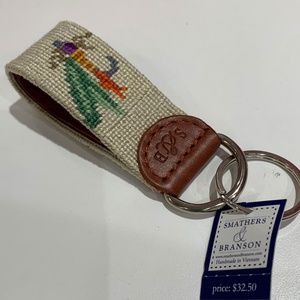 Fly Fishing Hook Needlepoint Key Fob by Smathers and Branson